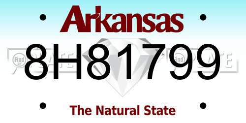 8H81799 Arkansas License Plate