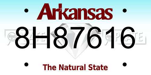 8H87616 Arkansas License Plate