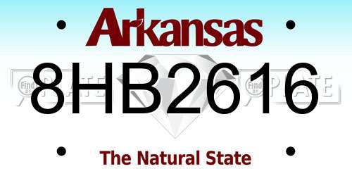8HB2616 Arkansas License Plate