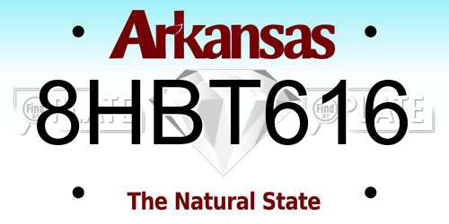 8HBT616 Arkansas License Plate