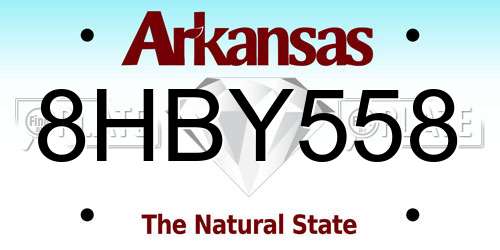 8HBY558 Arkansas License Plate