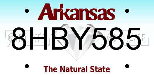 8HBY585 Arkansas License Plate