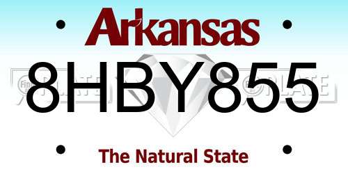 8HBY855 Arkansas License Plate