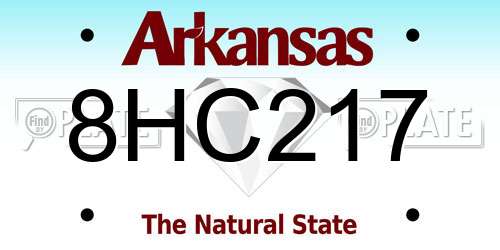 8HC217 Arkansas License Plate