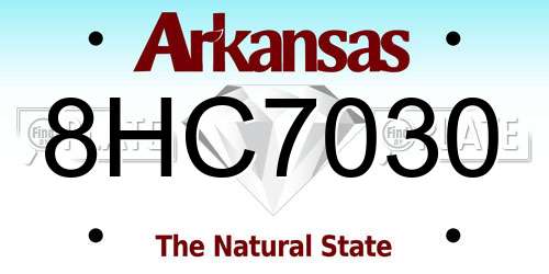 8HC7030 Arkansas License Plate
