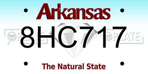 8HC717 Arkansas License Plate