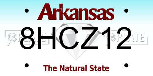 8HCZ12 Arkansas License Plate