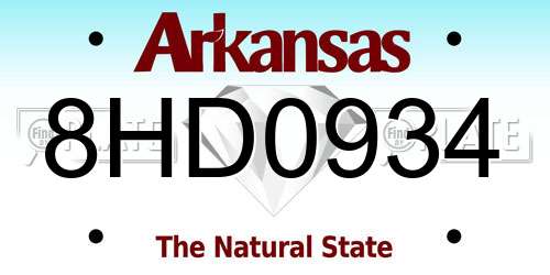 8HD0934 Arkansas License Plate