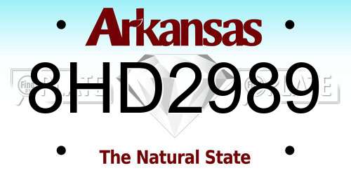 8HD2989 Arkansas License Plate