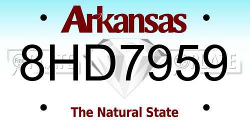 8HD7959 Arkansas License Plate