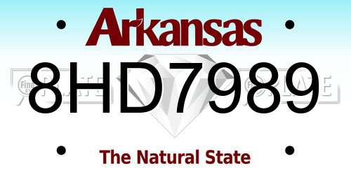 8HD7989 Arkansas License Plate