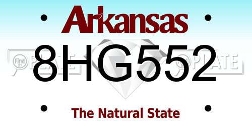 8HG552 Arkansas License Plate