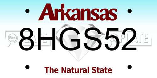 8HGS52 Arkansas License Plate