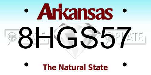 8HGS57 Arkansas License Plate