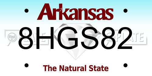 8HGS82 Arkansas License Plate