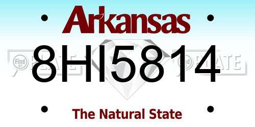 8HI5814 Arkansas License Plate