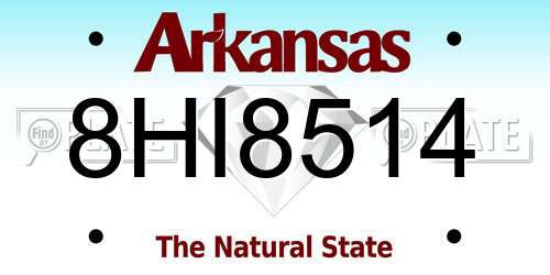 8HI8514 Arkansas License Plate
