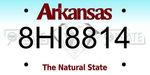 8HI8814 Arkansas License Plate