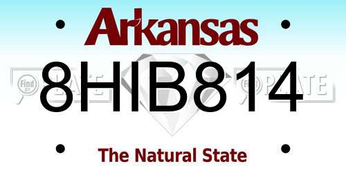 8HIB814 Arkansas License Plate