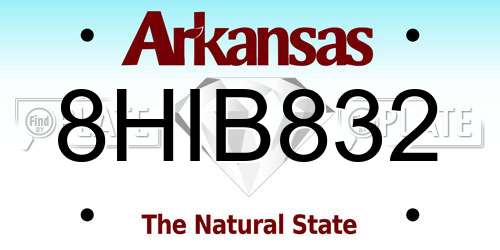 8HIB832 Arkansas License Plate
