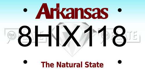 8HIX118 Arkansas License Plate