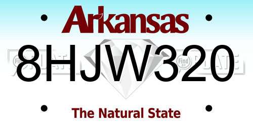 8HJW320 Arkansas License Plate