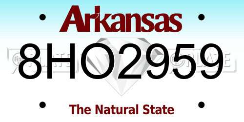8HO2959 Arkansas License Plate