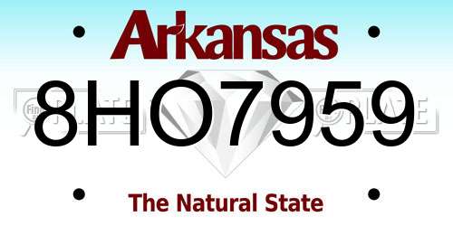 8HO7959 Arkansas License Plate