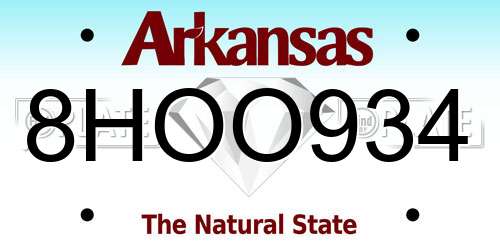 8HOO934 Arkansas License Plate