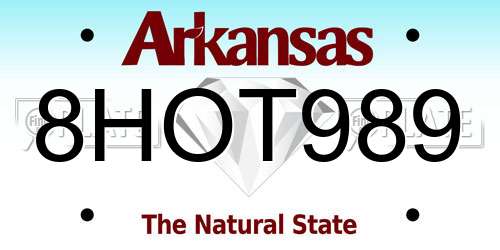 8HOT989 Arkansas License Plate