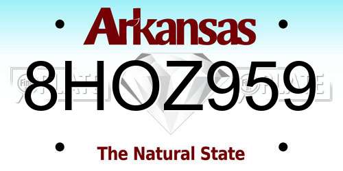 8HOZ959 Arkansas License Plate