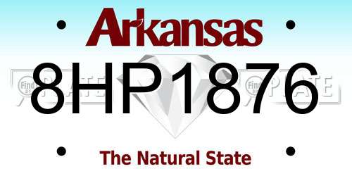 8HP1876 Arkansas License Plate