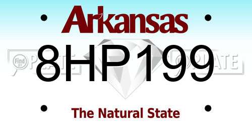 8HP199 Arkansas License Plate