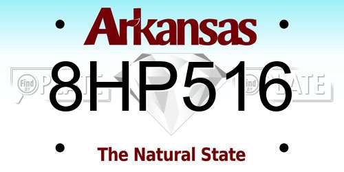 8HP516 Arkansas License Plate