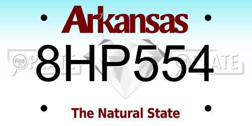 8HP554 Arkansas License Plate