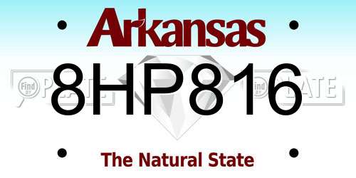 8HP816 Arkansas License Plate
