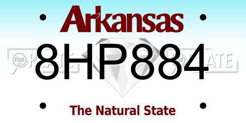 8HP884 Arkansas License Plate