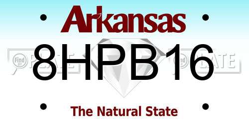 8HPB16 Arkansas License Plate