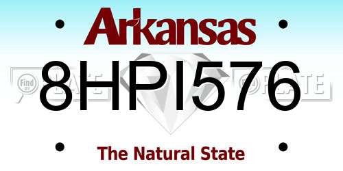 8HPI576 Arkansas License Plate