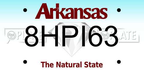 8HPI63 Arkansas License Plate