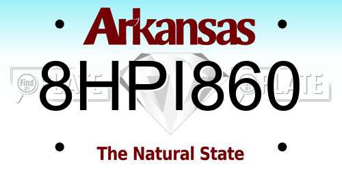 8HPI860 Arkansas License Plate