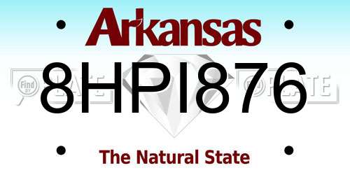 8HPI876 Arkansas License Plate