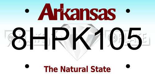 8HPK105 Arkansas License Plate