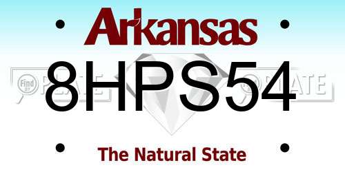 8HPS54 Arkansas License Plate