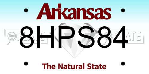 8HPS84 Arkansas License Plate