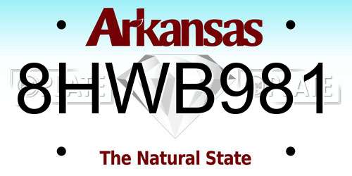 8HWB981 Arkansas License Plate