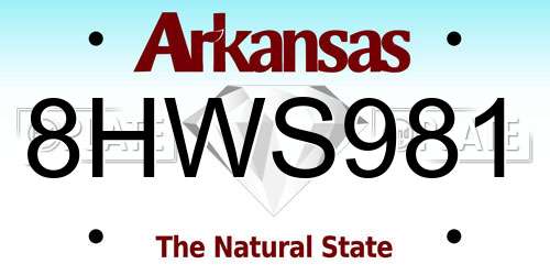 8HWS981 Arkansas License Plate
