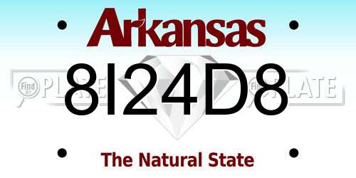 8I24D8 Arkansas License Plate