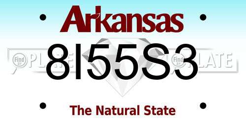 8I55S3 Arkansas License Plate