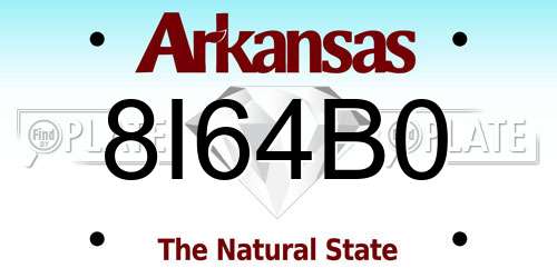 8I64B0 Arkansas License Plate